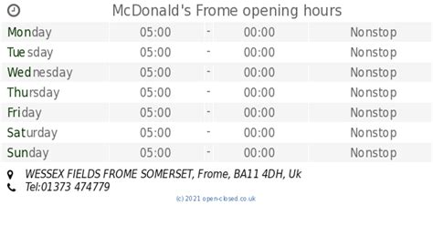 frome miu opening times.